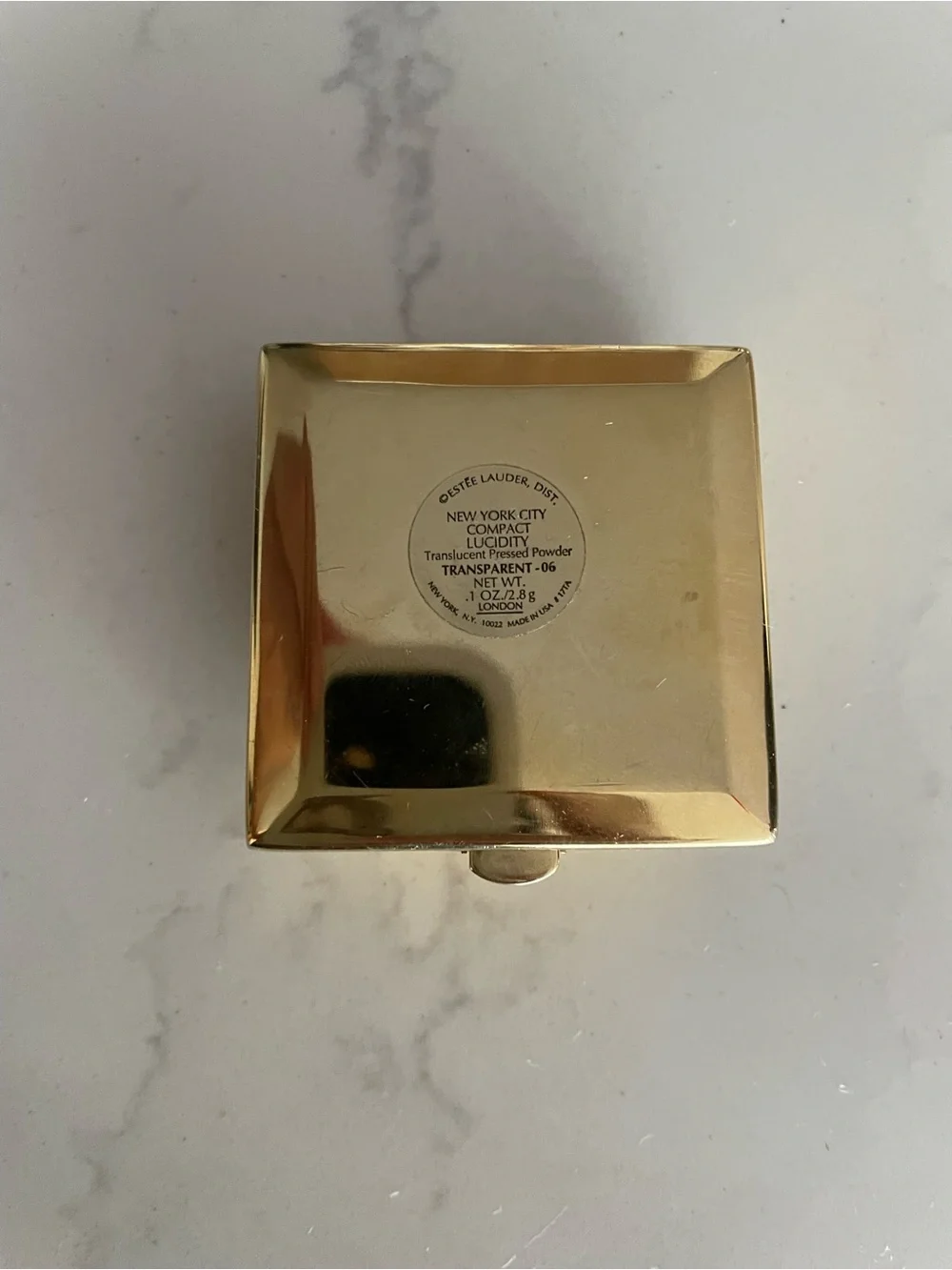 Vintage Estée Lauder NYC Skyline Lucidity Pressed Powder Compact Empty Gold Tone